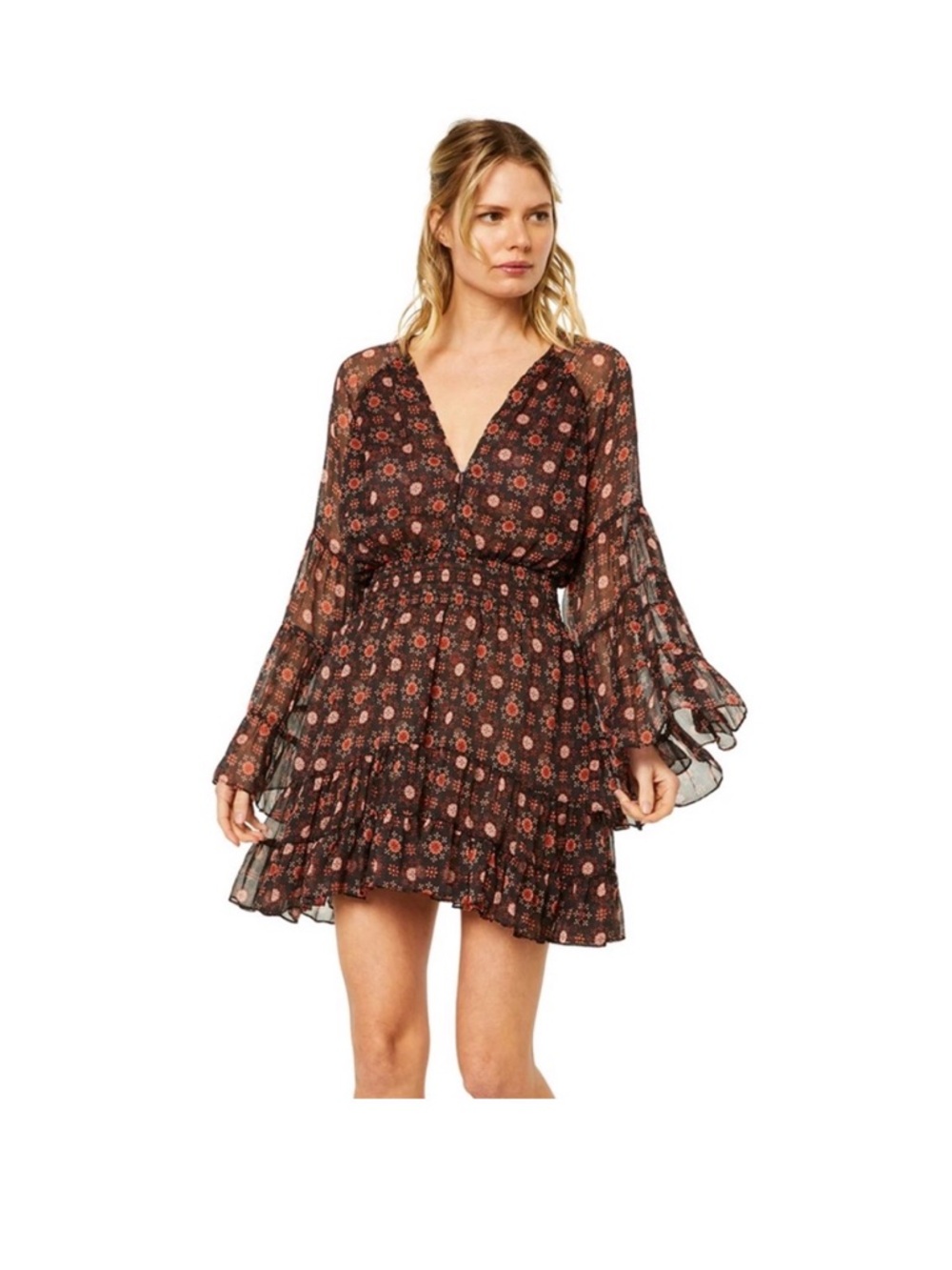 Misa Los Angeles Melanie Dress‎ in Onyx Medallion